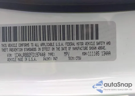 2015 Jeep Patriot Sport z USA, uszkodzony, nr VIN 1C4NJRBB2FD197440